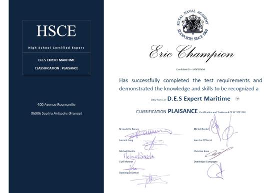 Diplome des eric champion 1
